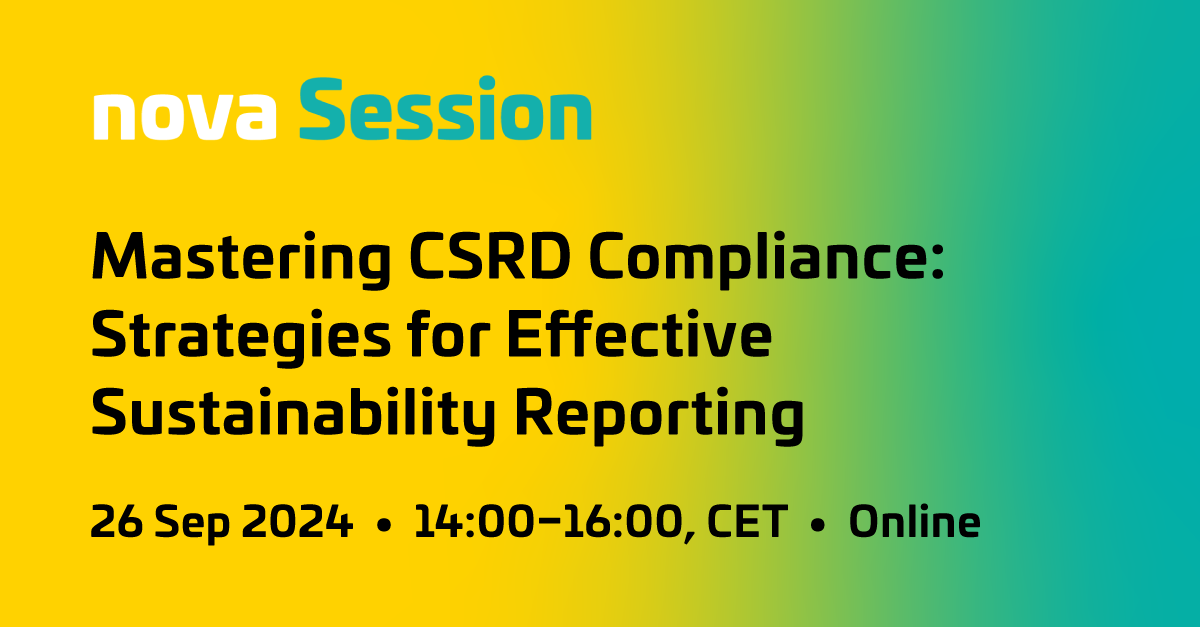 Banner - nova Session: Mastering CSRD Compliance: Strategies for Effective Sustainability Reporting